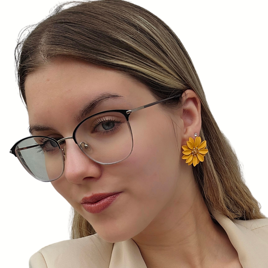 Květinové náušnice DEBORA žluté21